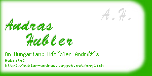 andras hubler business card